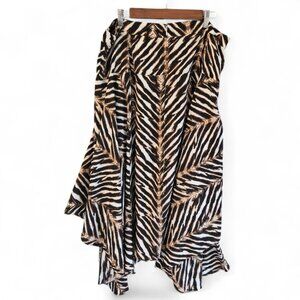Calvin Klein Womens Size 16 Animal Print Skirt Fully Lined Chiffon Handkerchief